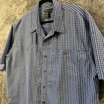 511 Tactical Shirt Mens 2XL XXL Blue Plaid Button Up Rayon Blend Work Ca... - $16.59