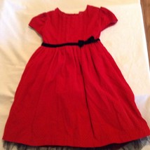 Christmas Rosenau dress Size 4T red corduroy holiday short sleeves girls - £13.31 GBP