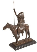 Sculpture AMERICAN WEST Lodge Signal of Peace Indian Chief Dallin Chocolate - £289.55 GBP