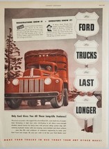 1947 Print Ad Ford Truck &amp; Trailer in Farm Country Lasts Longer - £12.92 GBP