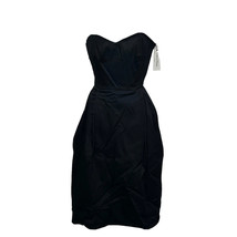 Calvin Klein Black Pleated Lined Strapless Cocktail Party Dress Size 4 - £26.78 GBP