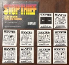 1979 Stop Thief Game Replacement Parts: 10 WANTED Posters + Instruction ... - $10.05