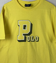 Vintage Polo Ralph Lauren T Shirt Sport Spell Out Yellow Large 90s Stadium - £31.59 GBP