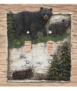 Ebros Set of 2 Pine Trees Bear Electrical Wall Cover Plate Double Toggle... - €25,77 EUR