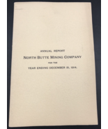 1914 North Butte Mining Company Annual Report Montana Copper Gold Silver - £25.84 GBP