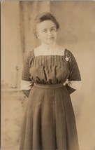 RPPC Lovely Woman Sweet Smile Portrait c1910 Real Photo Postcard U14 - £4.44 GBP