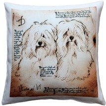 Havanese Duo Dog Pillow 17x17, with Polyfill Insert - £40.17 GBP
