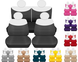 Front and Rear car seat covers Fits Fiat 500 Pop,Lounge,Abarth 09-19 Nice Colors - $139.99