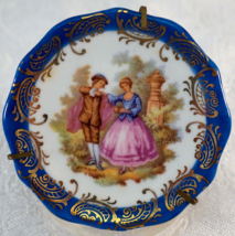 LIMOGES France Porcelain Courting Couple Miniature PLATE  #2 - £20.74 GBP