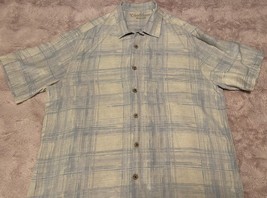 mens Caribbean 100%SILK Hawaiian button down shirt Large - £14.69 GBP