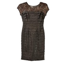 London Times Tiered Metallic Sable Dress New Layered Wedding Mother of the Bride - $19.00