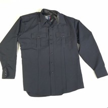 Mens Long Sleeve Shirt Command By Flying Cross Gray Large L Military Button Down - £6.21 GBP