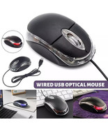 Black Wired USB Optical Mouse for Pc Laptop Computer Scroll Wheel Led Li... - $108.72 MXN