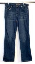 Richcow Women&#39;s Jeans Vintage Waist 34 Dark Blue Denim Pants  Rhinestones VTG - £15.18 GBP