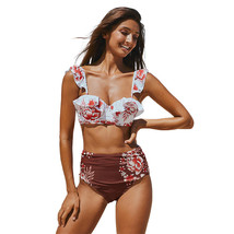 Women Two-Pieces Suits Lady Floral Print Bikinis Sexy Outdoor Water Spor... - $22.88