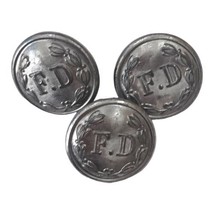 3 Vintage Fire Department FD Uniform Buttons Metal Superior Quality Made... - £14.75 GBP