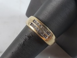 Mens Vintage Estate 14k Yellow Gold Diamond Ring 3.8g  #E6255 - £296.76 GBP