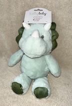 Kelly Baby 12&quot; Plush Pale Green Dinosaur Rattle Crinkle Lovey Toy Kellybaby New - £14.07 GBP