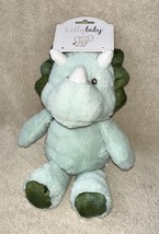 Kelly Baby 12&quot; Plush Pale Green Dinosaur Rattle Crinkle Lovey Toy Kellybaby New - £13.44 GBP