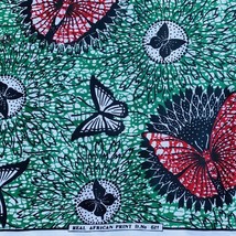 Vintage Fabric Real African Print Butterfly Butterflies Clothes Crafts 4... - $123.95 MXN