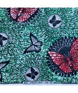 Vintage Fabric Real African Print Butterfly Butterflies Clothes Crafts 4... - $9.14 CAD