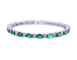 Solide Argent Topaze Bleu Suisse Bracelet Tennis Bracelet Novembre Pierre - £106.76 GBP+