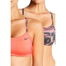 Nike Women&#39;s Marble-Print Reversible Bikini Top Orange Gray Large - £14.18 GBP