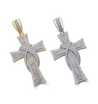 Solid 925 Sterling Silver Iced Cross Pendant - - - £240.68 GBP