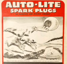 1944 Auto-Lite Saprk Plugs Advertisement Automobilia Paratrooper Cartoon... - $29.99