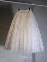 White Tulle Skirt Outfit Wedding White Tulle Midi Skirts Plus Size Tiered Skirts image 8