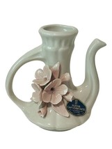 Capodimonte Flower Savastano Gricci Italy Figurine Pink Rose Nuova Pitcher Vtg - £50.07 GBP