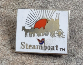 STEAMBOAT Horse Carriage Resorts Travel Vintage Ski Lapel Hat Pin Colorado - £7.02 GBP
