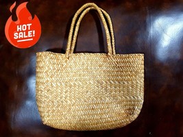 New Medium size Straw rattan tote handbag Summer Beach Bag for lady/teenager - £15.11 GBP