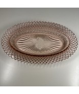 Anchor Hocking Miss America Pink Glass Oval Platter 11” Vintage 1930s - $34.99