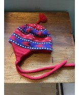 VTG Turtle Fur Poppy Gall Winter Beanie Ski Hat Wool Fleece Red White Blue - $19.79