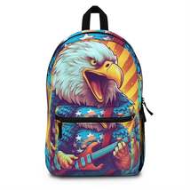 Artistic Graphic of the Guitar-Playing American Bald Eagle Backpack - £87.90 GBP