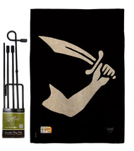 Thomas Tew Burlap - Impressions Decorative Metal Garden Pole Flag Set GS107037-D - £27.28 GBP