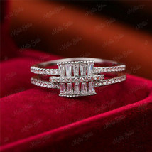 1.50Ct Baguette Cut Cubic Zirconia Solitaire Engagement Ring 925 Sterling Silver - £76.27 GBP