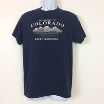 Colorado Rocky Mountains Delta Pro Weight Mens Size Med Blue Cotton T-Shirt  - $15.88