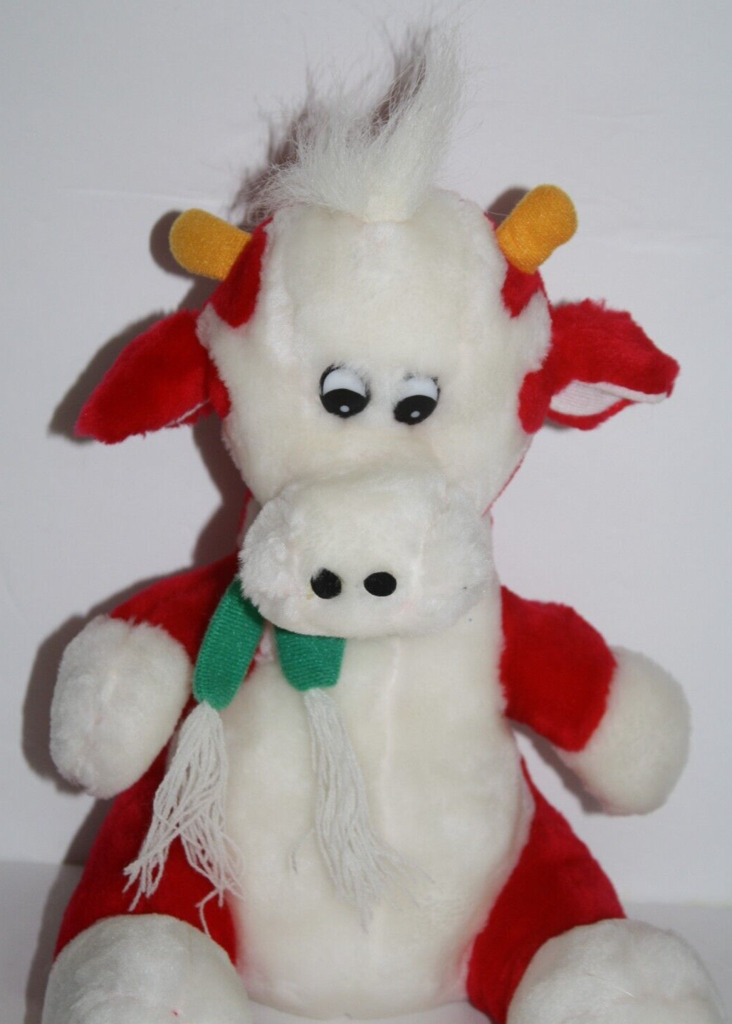 Sugarloaf Cow Bull Red White Plush 11" Soft Toy Stuffed Animal Green Scarf 1996 Item image 6