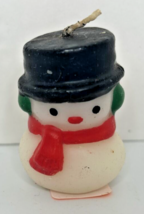 Vintage Hallmark Snowman Holiday Candle 2&quot; SKU H237 - £13.42 GBP