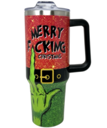 Merry F&#39;ing Christmas Tumbler 40oz Grinch Naughty Nice I Tried Funny Hol... - €25,81 EUR