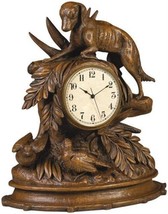 Mantle Mantel Clock Dog And Birds Hand-Painted Resin OK Casting USA Made - £454.26 GBP