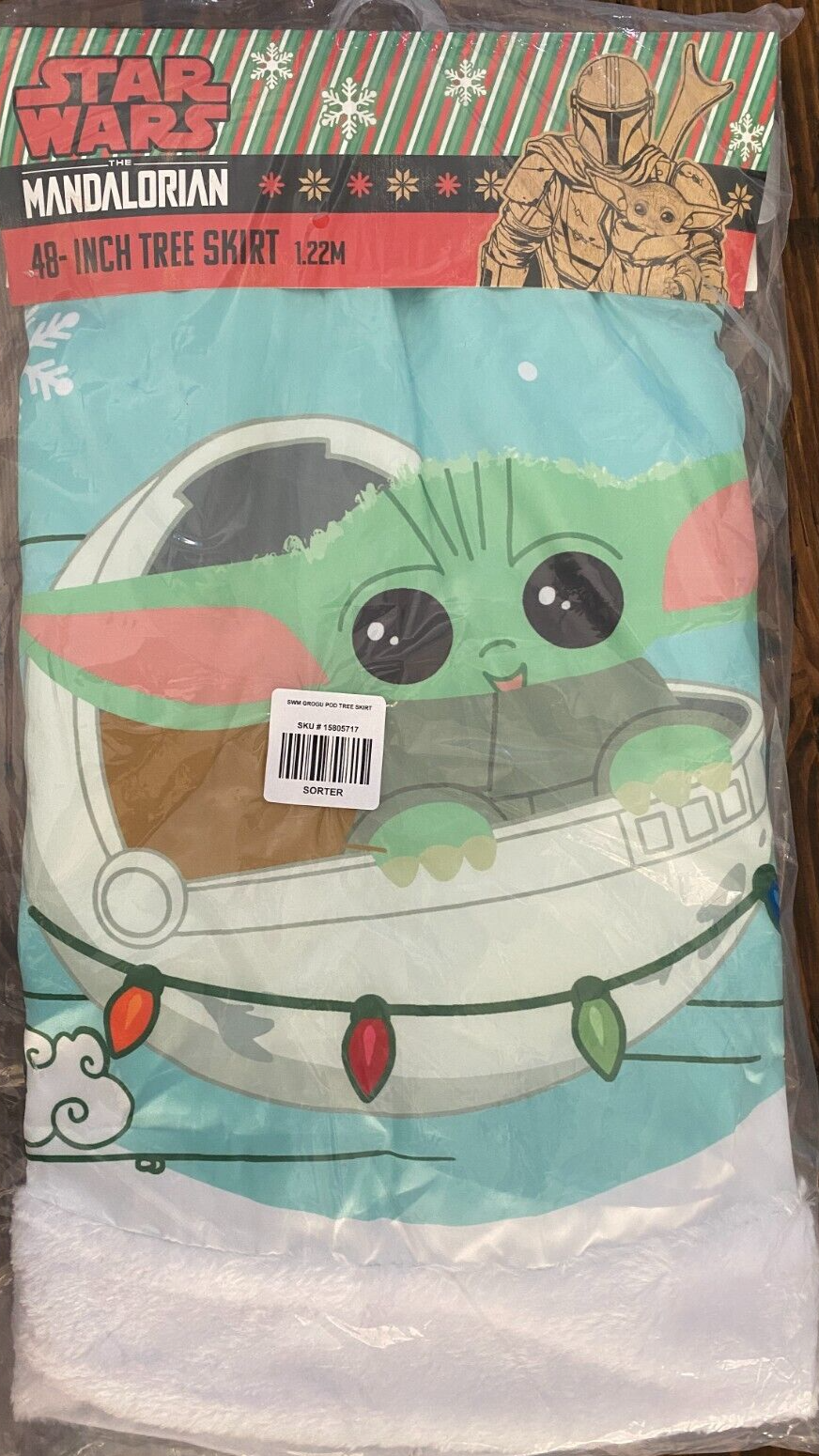 Star Wars The Mandalorian BABY YODA The Child Pod CHRISTMAS 48 in Tree Skirt NEW - $59.35