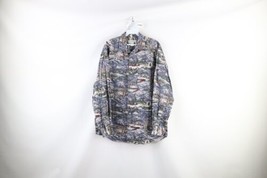 Vintage 90s Banana Republic Mens Medium Mountain Nature Collared Button Shirt - £47.44 GBP