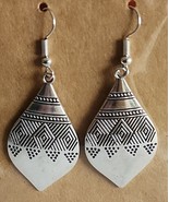 Handcrafted ~ 2&quot; Dangle Earring ~ Silver Geometric Drop Pierced Earrings... - $28.05 CAD
