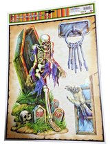 Haunted House Horror Props CREEPY DECAL CLING Halloween Decorations-SKEL... - $4.87