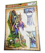 Haunted House Horror Props CREEPY DECAL CLING Halloween Decorations-SKEL... - £3.90 GBP