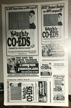 NAUGHTY CO-EDS 11&quot; x 17&quot; film promotional sheet with uncut ads  - $9.89