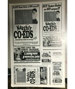 NAUGHTY CO-EDS 11&quot; x 17&quot; film promotional sheet with uncut ads  - $13.56 CAD